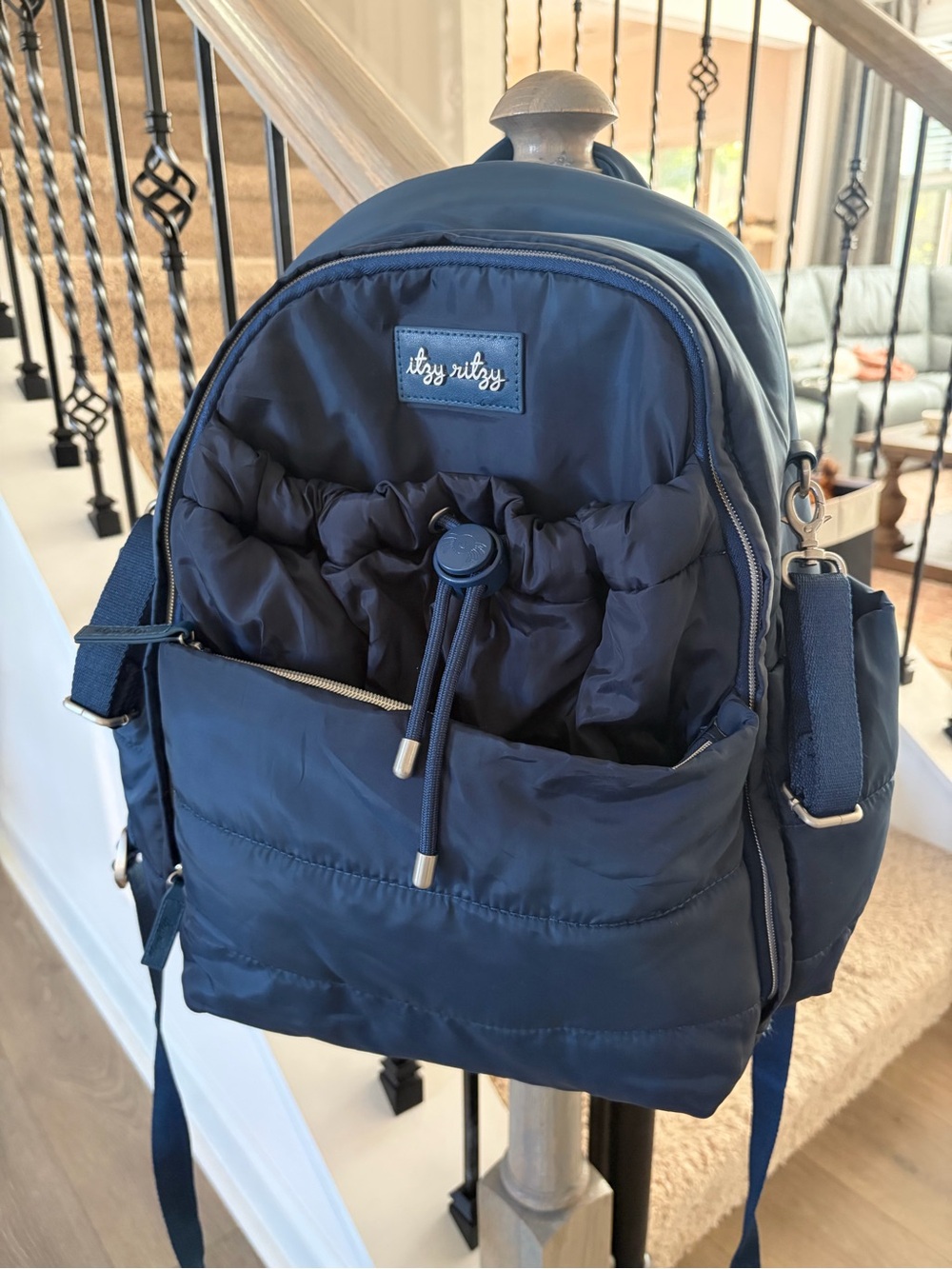 Itzy Ritzy Navy Quilted Backpack - Diaper Bag